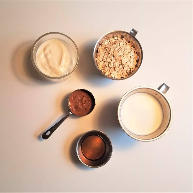 five ingredients needed to make protein overnight oats
