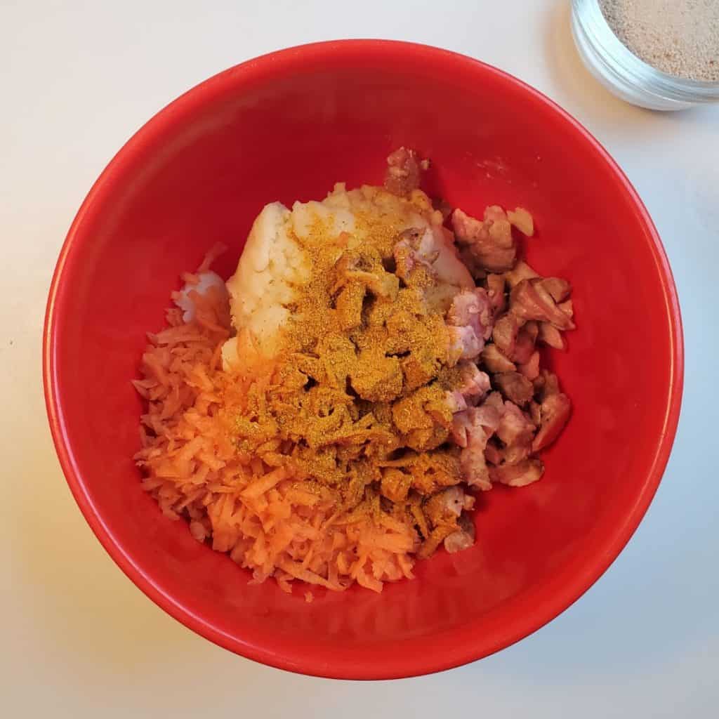 Curry Lamb Croquettes Mixture in Bowl