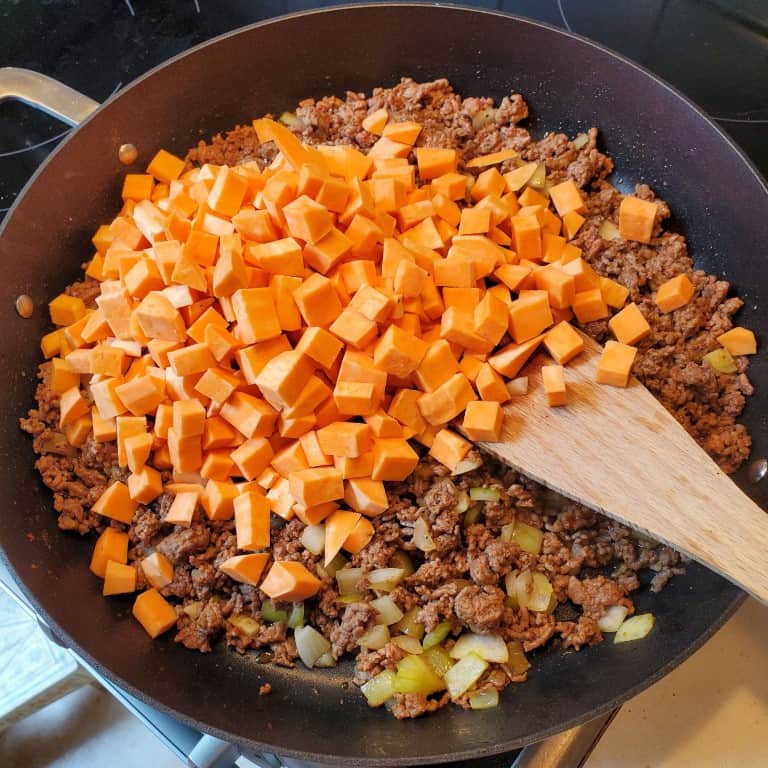 Adding Sweet Potatoes to the Beef Sweet Potato Hash