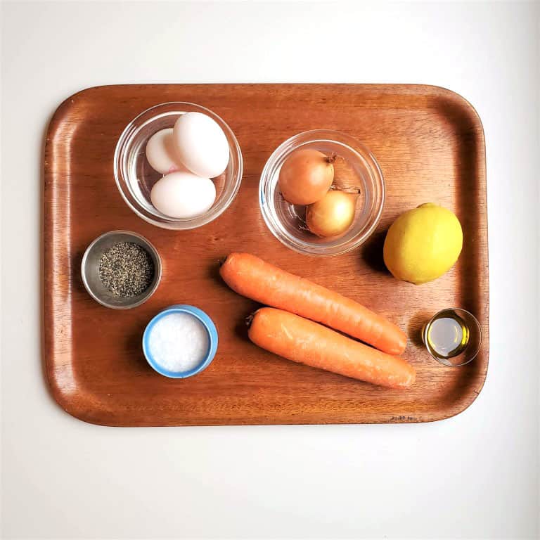 ingredients for carrot egg omelette