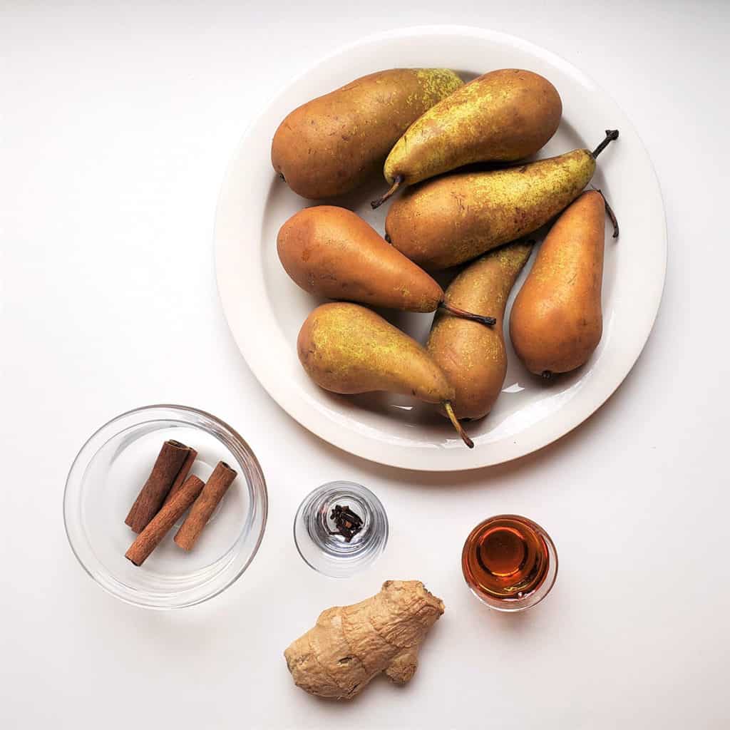 ingredients for stewed pears