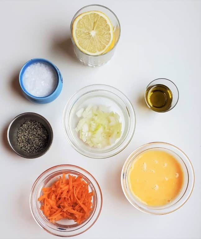 Ingredients for Carrot Egg Omelette