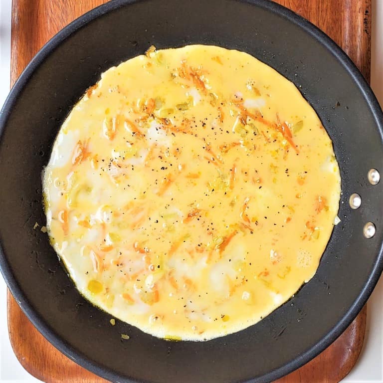 Carrot Egg Omelette in Pan