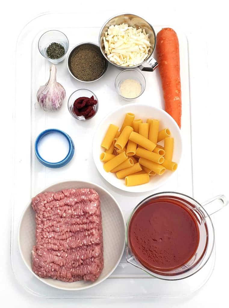 Ingredients for Rigatoni Al Forno