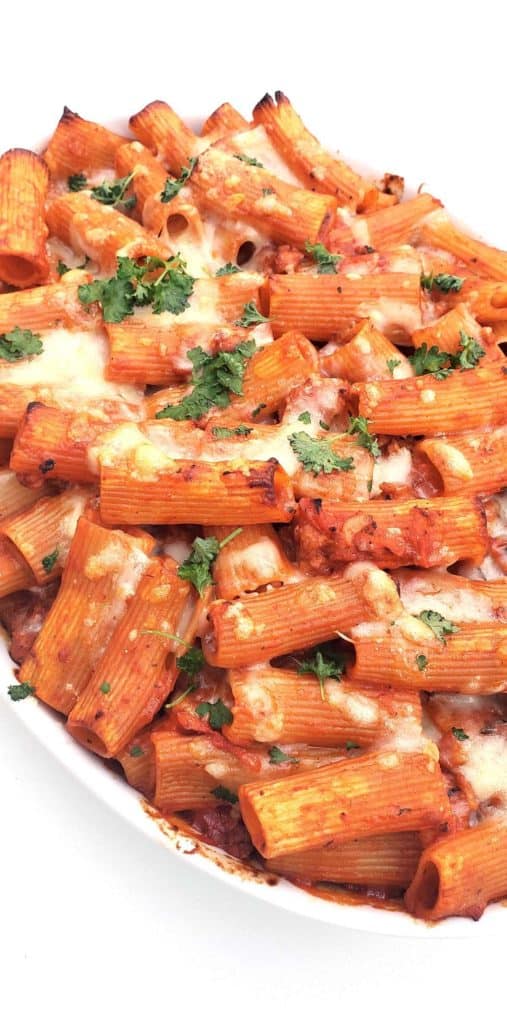 Rigatoni Al Forno in Dish