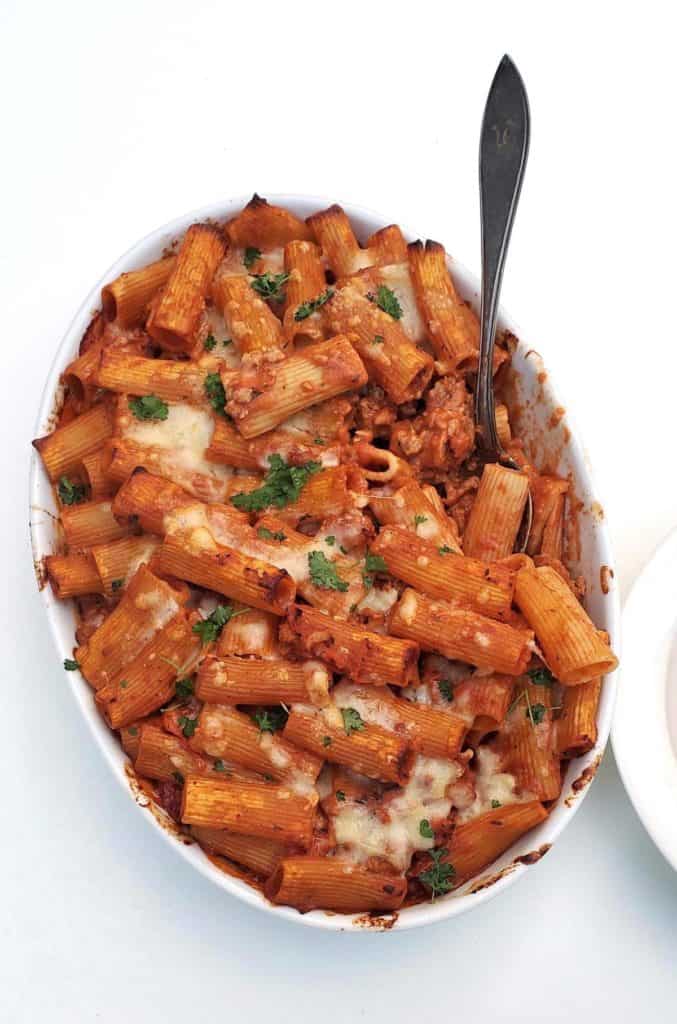 Rigatoni Al Forno in Dish