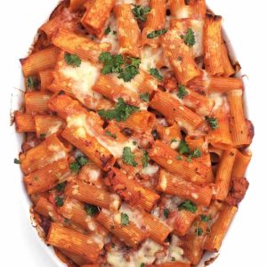 Finished-Rigatoni-Al-Forno-in-Dish