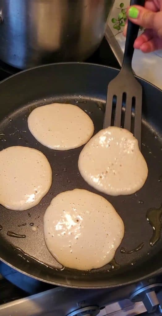 Oat Milk Pancakes Batter in Pan