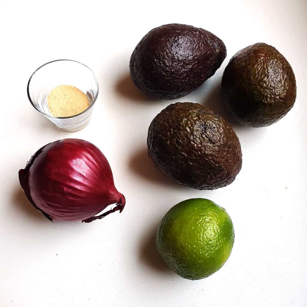 Ingredients for 4-ingredient Guacamole Recipe