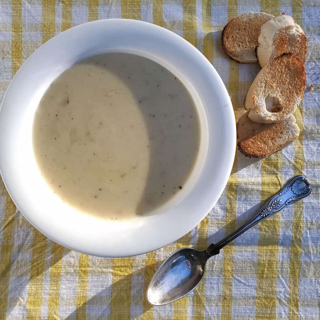 simple bowl of 4 ingredient potato soup