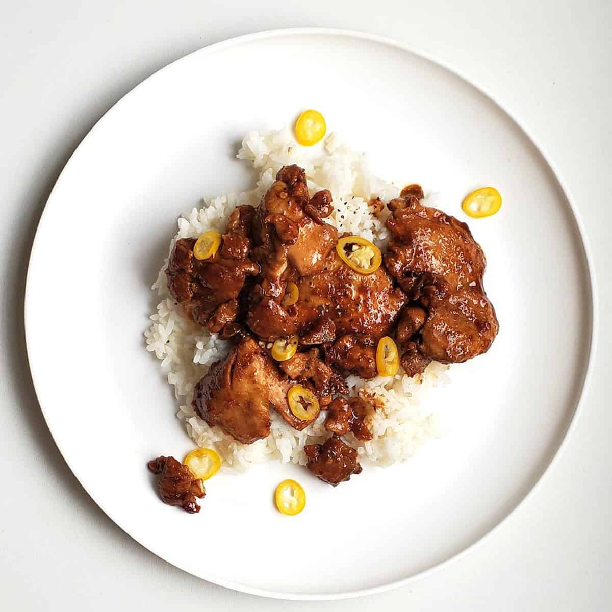 plated spicy adobo picture