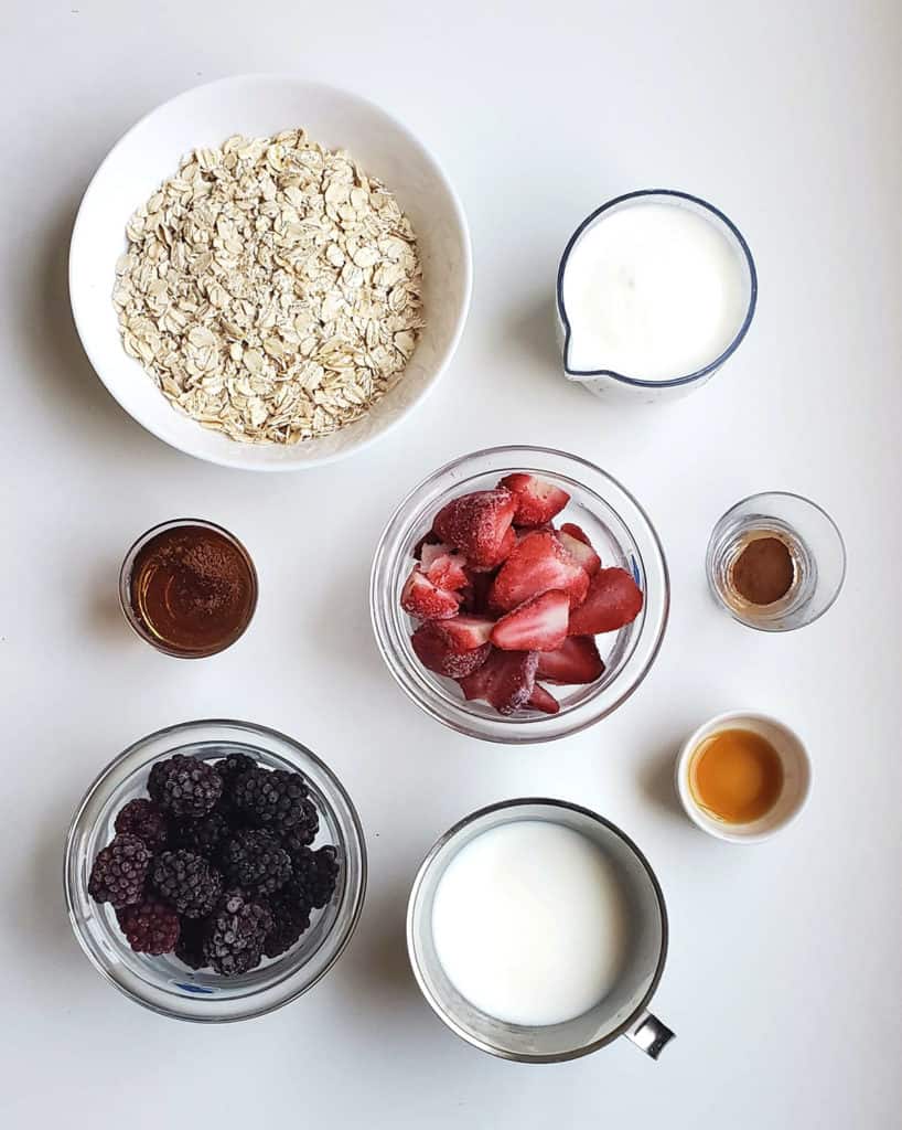 Frozen Fruit Overnight Oats Ingredients