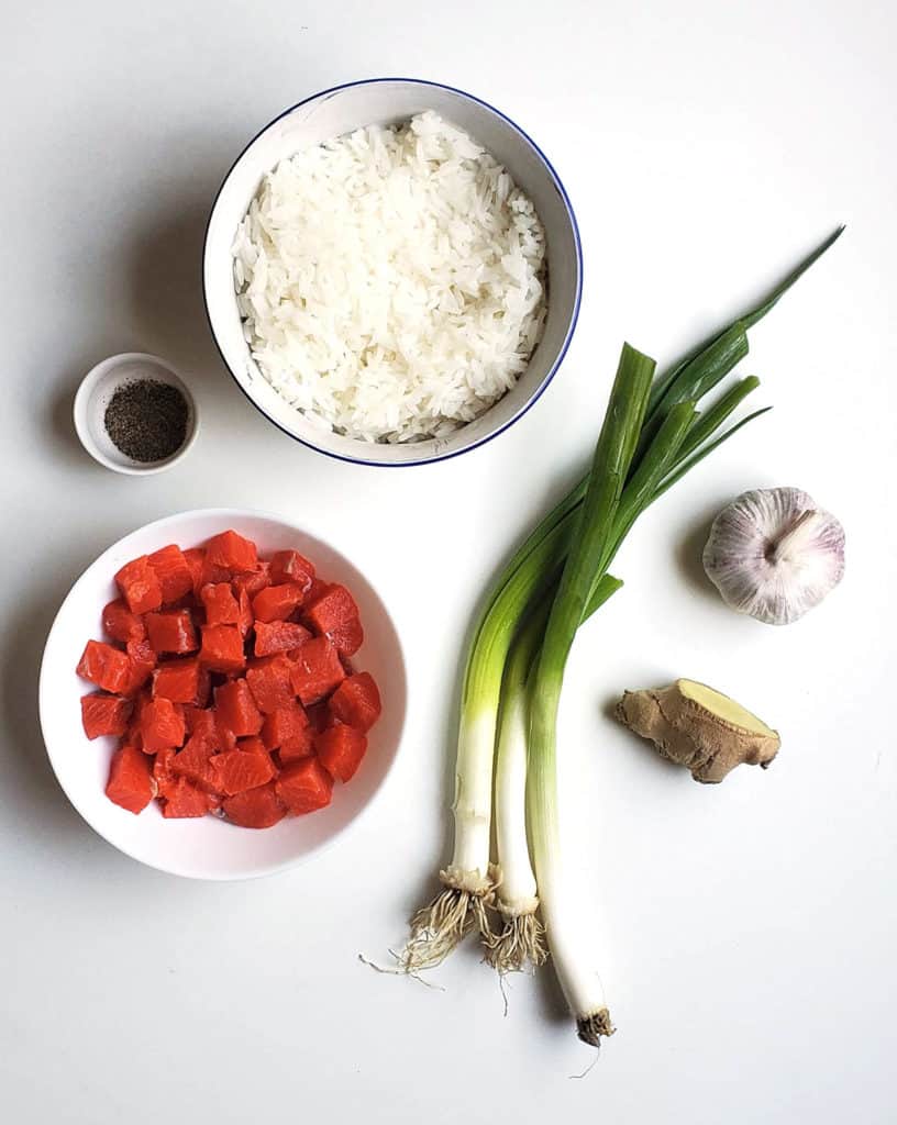 Salmon Congee Ingredients for Recipe