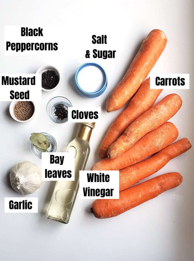 Ingredients for Quick Carrot Pickles