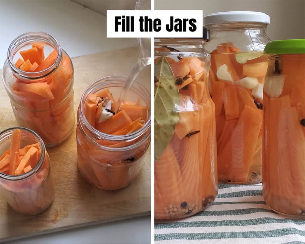 Quick Pickled Carrots in Jars