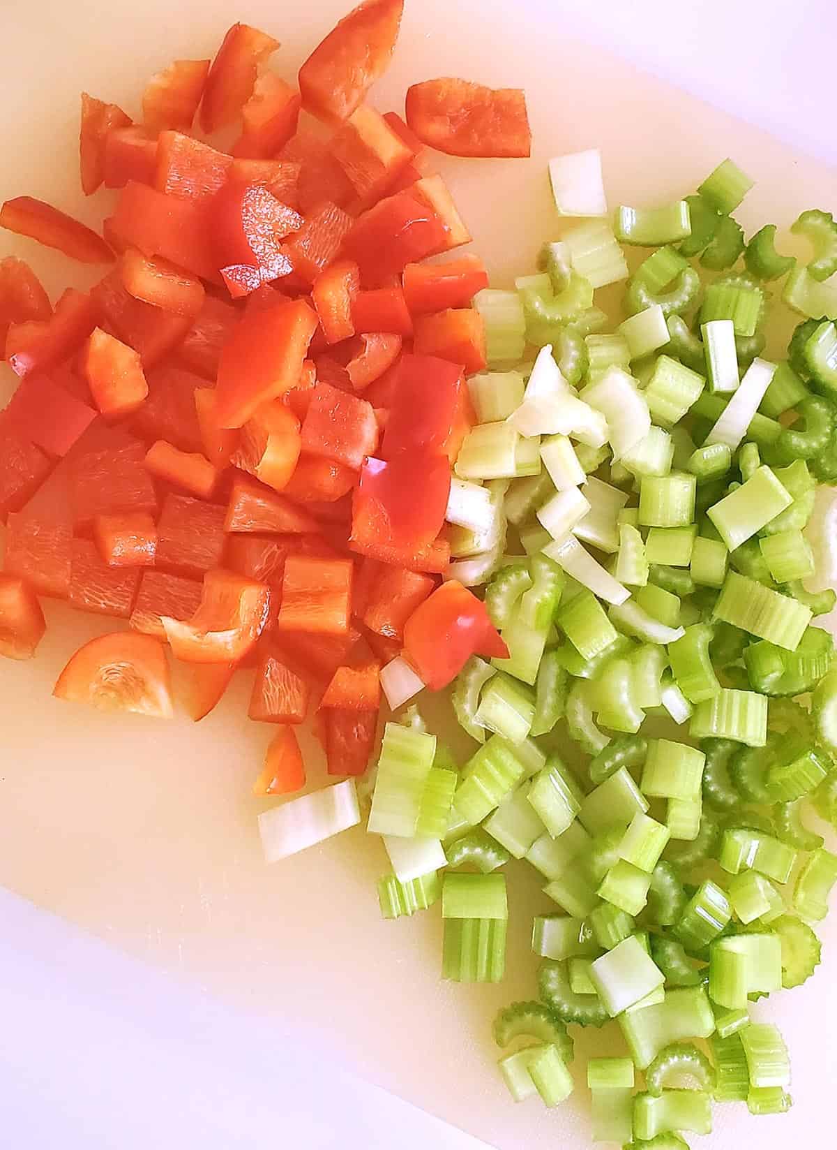 Chopped Celery and Bell Peppers