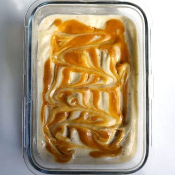 Finished Dessert of Salted Caramel Nice Cream